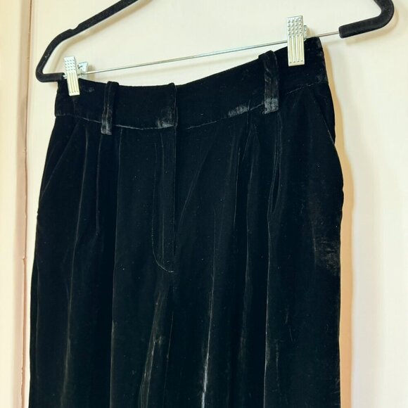 NWT Favorite Daughter The Velvet Favorite Pants Trousers Wide Leg Black 4 - Picture 5 of 10